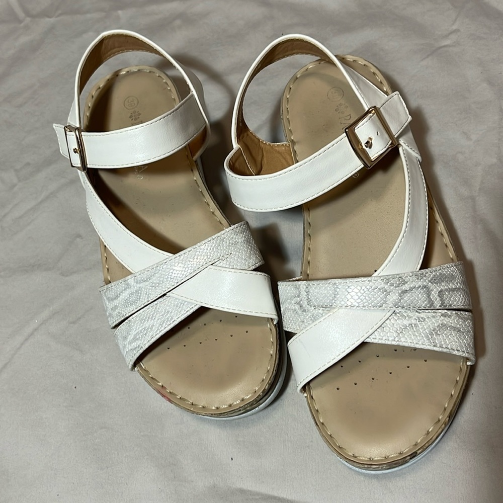 White Chunky Sandals Size 8.5